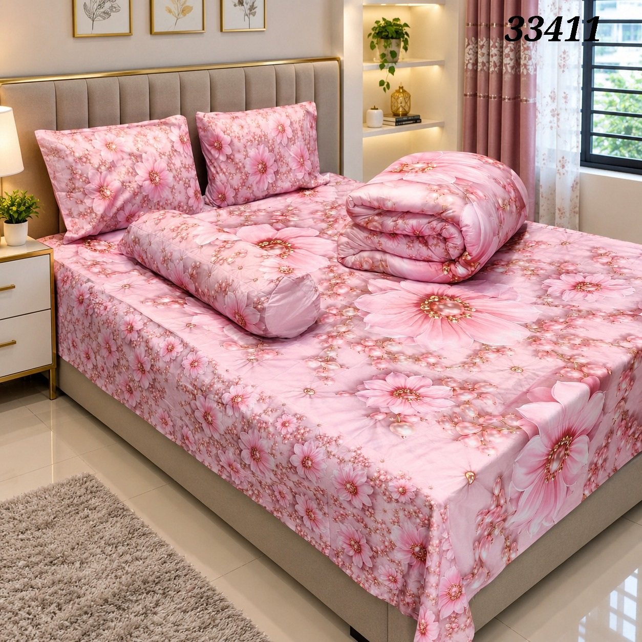 Premium 5 Pieces Comforter Set ,প্রিমিয়াম ৫ পিস কম্ফর্টার সেট। - Image 5